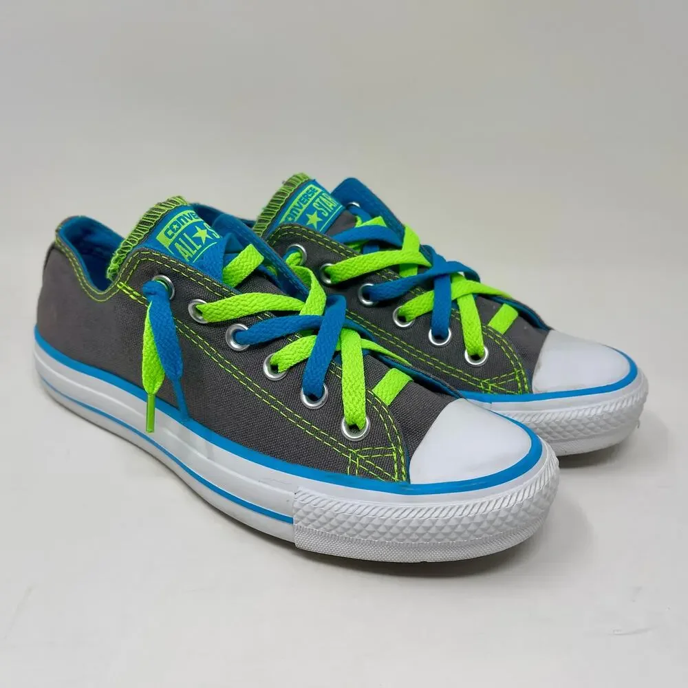 Converse All Star Kriss Cross Sneakers Womens Sz 7 Sporty Gray White J.6.8